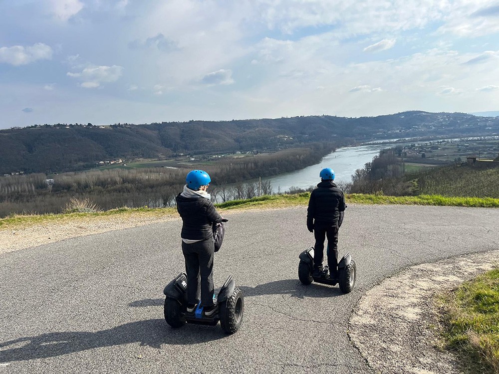 ballade en gyropodes dans les coteaux du rhône